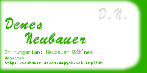 denes neubauer business card